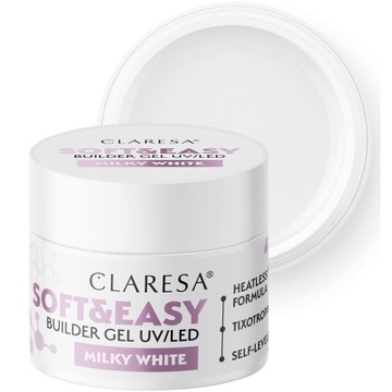 Claresa Soft&Easy Builder Gel Żel Budujący Milky White 12g