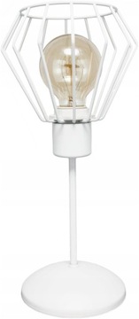 LAMPKA BIURKOWA BIAŁA LAMPA NOCNA LOFT STOŁOWA DIAMENT E27 LED