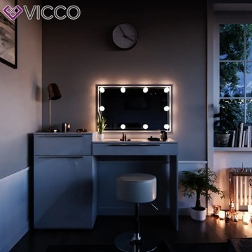 ТЮРОМЫЙ СТОЛИК С ЗЕРКАЛОМ И ТАБУРАТОМ VICCO LILLI GLOSS