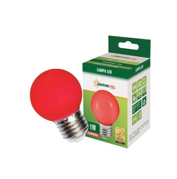 СПЕКТР LED СВЕТОДИОДНАЯ ШАРОВАЯ ЛАМПОЧКА E27 КРАСНАЯ