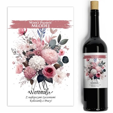 ETYKIETA NAKLEJKA NA WINO NA WIECZÓR PANIEŃSKI PREZENT IMIĘ ŚLUB MŁODEJ Z8