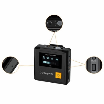 БЕСПРОВОДНОЙ МИКРОФОН 7RYMS DW20, 2,4 ГГЦ, МИКРОПОРТ