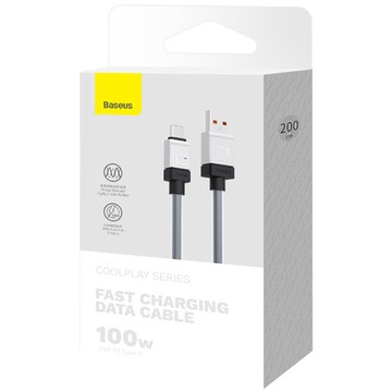 Кабель 2 м USB — USB-C TYPE-C Baseus CoolPlay DURABLE 6A 100 Вт 200 см HUAWEI