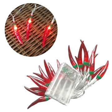 5M CHILI STRING LIGHTS 50 LEDS ŚWIATŁA PEPPER LIGHTS ZASILANE BATERIAMI DEKORACJE F