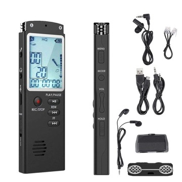 szpiegowski dyktafon cyfrowy profesjonalny 16 gb detekcja odtwarzacz mp3
