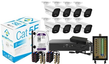 Zestaw analogowy do monitoringu 8 kamer 4 w1 HIKVISION, rejestrator, dysk