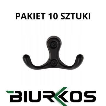 HACZYK NA UBRANIA WIESZAK NA UBRANIA ŚCIENNY WIESZAK MEBLOWY CZARNY 10 SZT