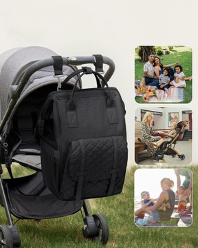 БОЛЬШОЙ МНОГОФУНКЦИОНАЛЬНЫЙ РЮКЗАК ДЛЯ КОЛЯСКИ РЮКЗАК-ОРГАНИЗАТОР ДЛЯ МАТЕРИ, ЧЕРНЫЙ, 20 Л