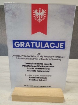 СТАТУЭТКА из оргстекла СПАСИБО печать на ВАШЕМ ТЕКСТ фоне или прозрачный