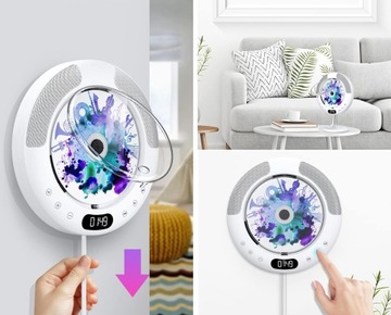 PRZENOŚNY ODTWARZACZ CD BIURKOWY I ŚCIANA 2W1 - GŁOŚNIK BLUETOOTH RADIO FM