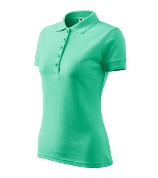 KOSZULKA PIQUE POLO DAMSKA MALFINI 210 BAWEŁNIANA T-SHIRT miętowa XL