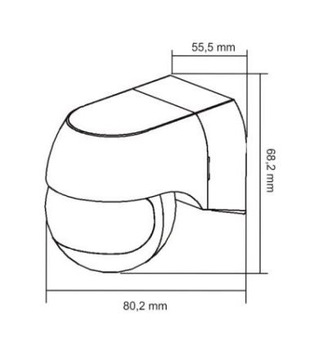 Датчик движения 180 градусов IP44 800Вт мини белый OR-CR-242