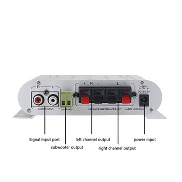 MINI CIFERNÝ ZESILOVAČ SILNÝ HI-FI 2.1CH SUBWOOFER