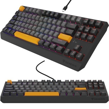 Klawiatura Mechaniczna GENESIS Thor 230 TKL Hot Swap RGB Outemu Red Szara-