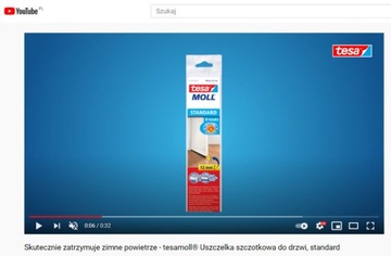 Уплотнитель дверной щетки tesa 1м 37мм белый