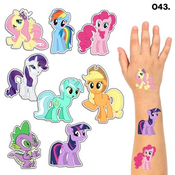 TATUAŻE ZMYWALNE DLA DZIECI TYMCZASOWE MY LITTLE PONY - 8 EL. / 150 WZORÓW