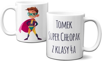 KUBEK Z IMIENIEM DZIEŃ CHŁOPAKA! PREZENT SZKOŁA KLASA! Z KARTONIKIEM!