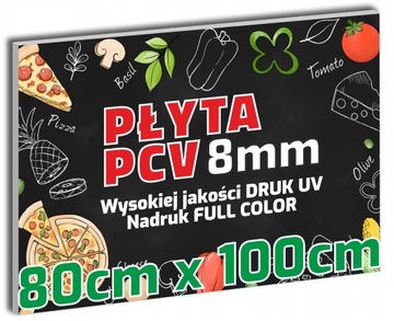 SZYLD REKLAMOWY Tablica PCV 8mm Płyta 80x100 cm