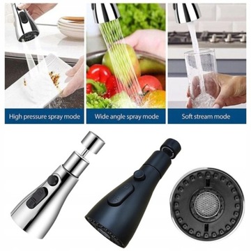 ПЕРЛАТОР АЭРАТОР УДЛИНИТЕЛЬ ДЛЯ БАТАРЕЙ 3 ФУНКЦИИ ЧЕРНЫЙ