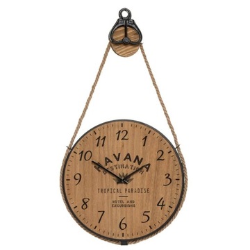 ZEGAR 40 cm SZNUREK, SZNUR ,ŚCIENNY LOFT RETRO
