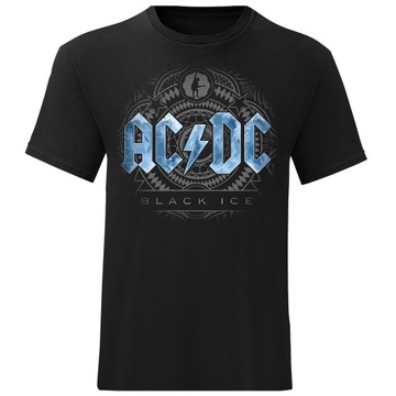 MĘSKI T-SHIRT KOSZULKA ACDC AC/DC BLACK ICE ROZ L