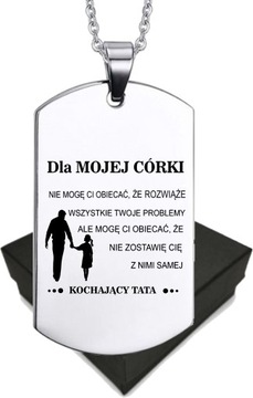 Zawieszka z grawerem dla CÓRKI od TATY MAMY WZORY