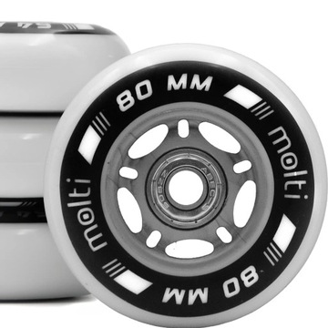 Komplet 4x kółka do rolek 80mm 82A + łożyska abec-9 kauczukowe molti