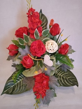 Kwiaty na grób FLOWERBOX KOMPOZYCJA+BUKIET KOMPLET