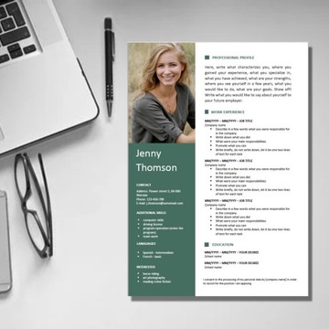 1/22/CV Редактируемый шаблон резюме в MS Word PL + ENG