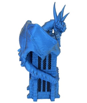Дракон на башне - маленькая башня для игры в кости - FatesEnd Wyvern Dice Tower Blue