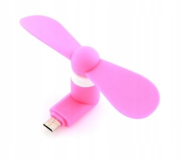Wiatraczek do telefonu gniazdo micro USB - Róż