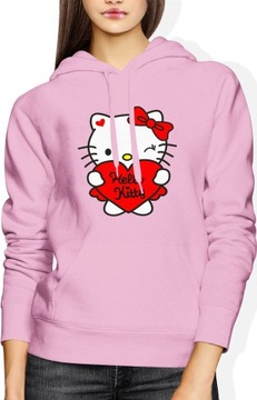 HELLO KITTY KAWAII BLUZA KOT ANIME DAMSKA ROZM M BLUZKA Z KAPTUREM DRESOWA