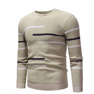 MĘSKI LEKKI SWETER W MODNE PASKI
