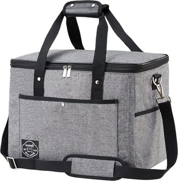 Duża torba termiczna piknikowa Pynhoklm Oxford 300D 28 l 28x41x26 cm SZARA
