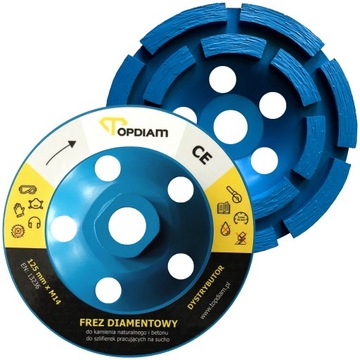 TARCZA DO SZLIFOWANIA BETONU GARNKOWA DIAMENTOWA - TOPDIAM CE 125 MM M14
