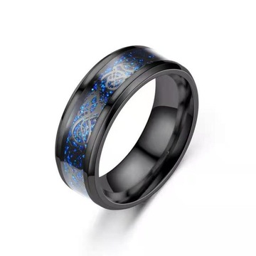 МУЖСКОЕ ОБРУЧАЛЬНОЕ КОЛЬЦО ДРАКОН ДРАКОН СТАЛЬ 316L РАЗМЕР 22