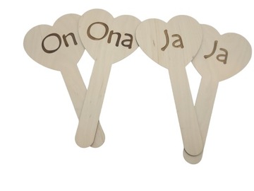 ON ONA JA tabliczki wesele zabawa oczepiny 4 szt.