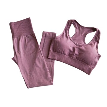 KOMPLET SPORTOWY TOP LEGGINSY FITNESS JOGA - M