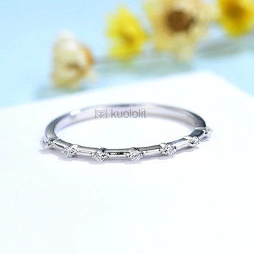 Kuololit 585 14K 10K White Gold Bubble Moissanite Ring for Women Solitaire