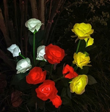 Декоративные светильники для сада на солнечных батареях White Rose