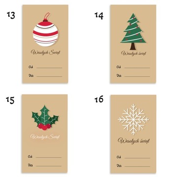 Бирки для рождественских подарков НАБОР из 10 ШТ.