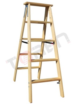 Drabina Drewniana dwustronna Siedlewski ze stopniami 2x5 zaimpregnowana PRO