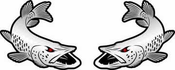 НАКЛЕЙКА ЩУКА ДЛЯ АВТОМОБИЛЬНОЙ ЛОДКИ 40см + БЕСПЛАТНО