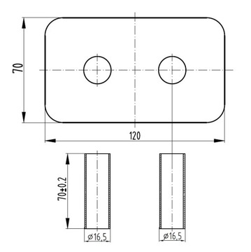 НАБОР МАСКИРОВКИ ДВОЙНАЯ РОЗЕТКА С ХРОМИРОВАННЫМИ РУКАВАМИ