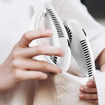 СКЛАДНОЙ НАШЕЙНЫЙ ВЕНТИЛЯТОР ТИХИЙ ВЕНТИЛЯТОР СО СВЕТОДИОДОМ ДЛЯ ПУТЕШЕСТВИЙ 5000МАч БЕЛЫЙ