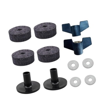 12 фетровых подставок для тарелок. Ударный инструмент с гайками. Серая тарелка.