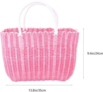 Плетеная корзина для покупок, плетеная пластиковая корзина