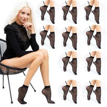 10 par Skarpetki skarpety rajstopowe lycra mocne