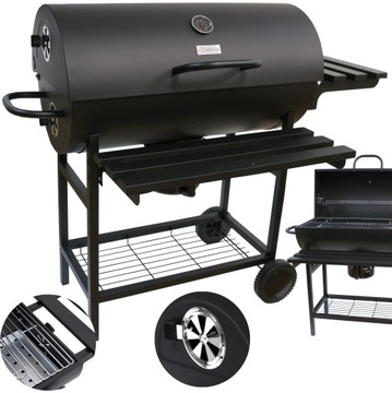 DUŻY GRILL OGRODOWY LANDGRAF + PÓŁKI + POPIELNIK