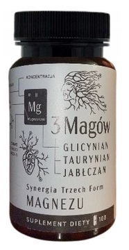 3 Magów GLICYNIAN TAURYNIAN JABŁCZAN magnezu NANGA